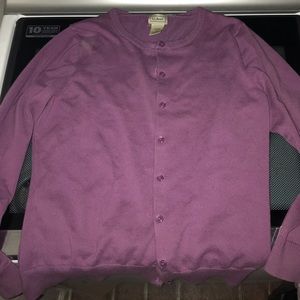 LL Bean purple cardigan